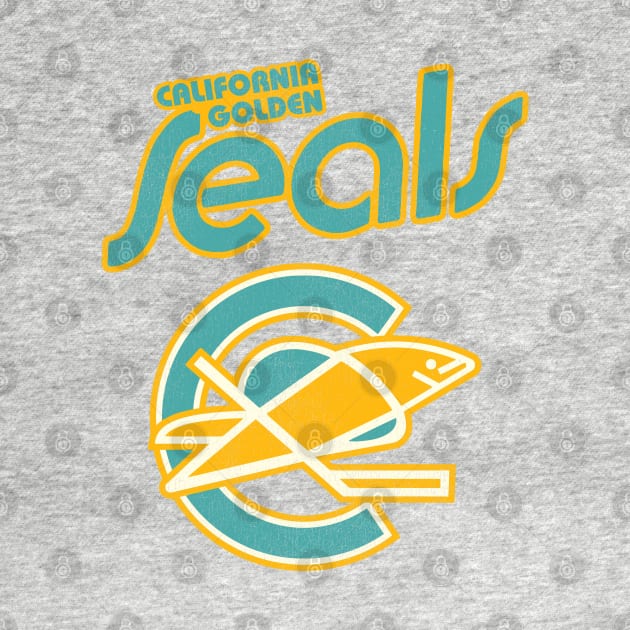 Retro Defunct California Golden Seals Ice Hockey by darklordpug